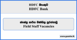 Field Staff Vacancies - HDFC Bank Vacancies 2023