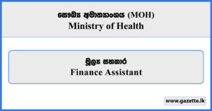 Finance Assistant - Ministry of Health Vacancies 2025