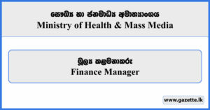 Finance Manager - Ministry of Health Vacancies 2026