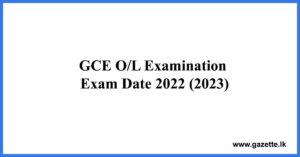 GCE OL Examination 2023 Exam Date