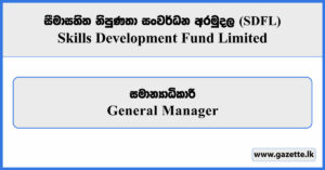 General Manager - Skills Development Fund Limited Vacancies 2025