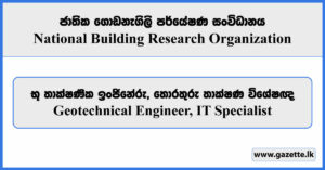 Geotechnical Engineer, IT Specialist - National Building Research Organisation Vacancies 2025