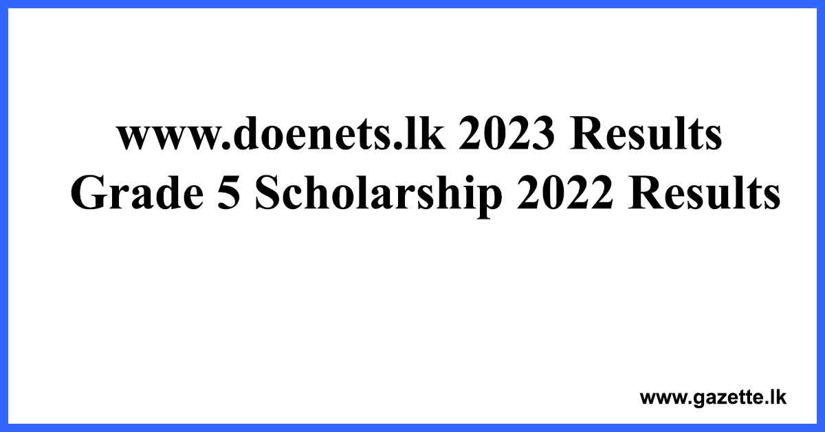 Doenets.lk Grade 5 Scholarship 2022 Results