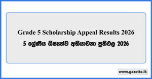Grade 5 Scholarship Appeal Results Released 2026