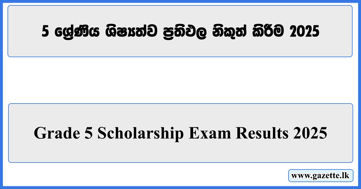 Grade 5 Scholarship Exam Results 2025