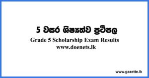 Grade 5 Scholarship Exam Results