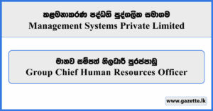 Group Chief Human Resources Officer - Management Systems Private Limited Vacancies 2025