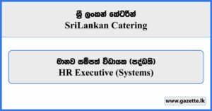 HR Executive (Systems) - Sri Lankan Catering Vacancies 2026
