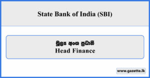 Head Finance - State Bank of India Vacancies 2026