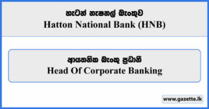 Head Of Corporate Banking - Hatton National Bank Vacancies 2024