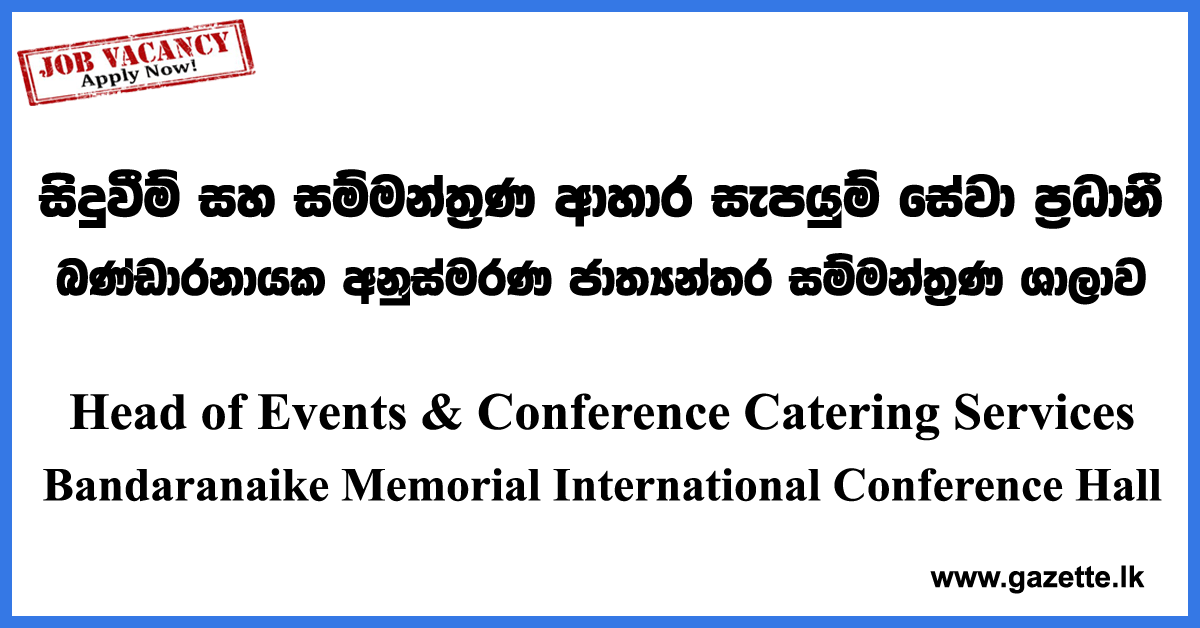 Head of Events & Conference Catering Services