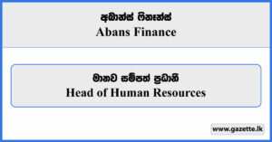 Head of Human Resources - Abans Finance Vacancies 2024