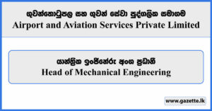 Head of Mechanical Engineering - Airport and Aviation Services Private Limited Vacancies 2025