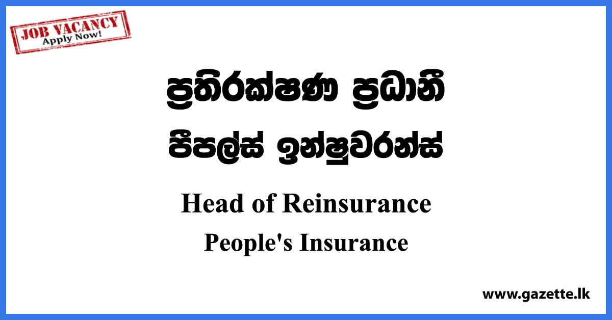 Head of Reinsurance - People's Insurance Vacancies 2023
