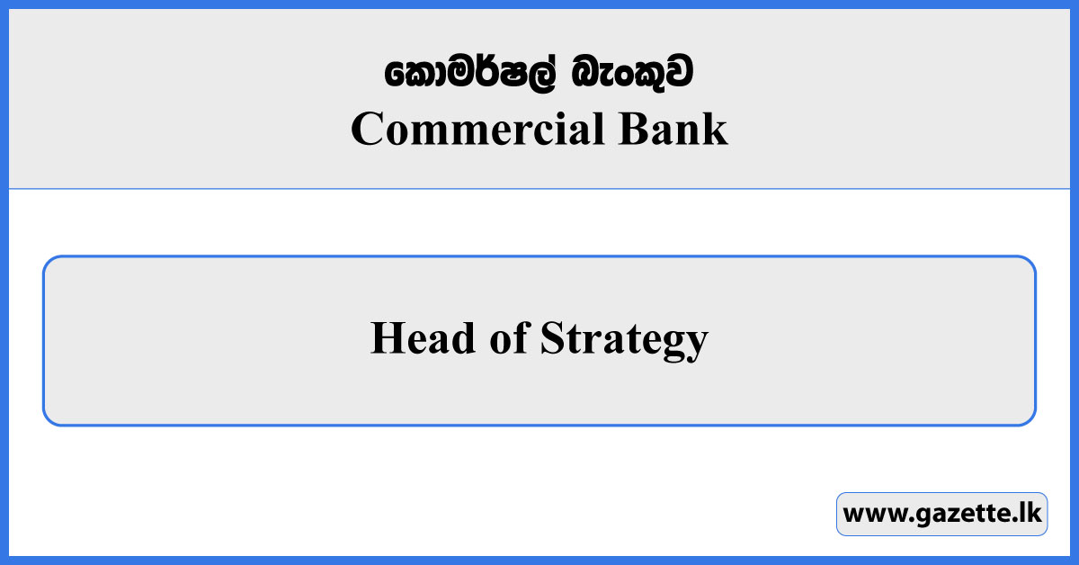 Head of Strategy - Commercial Bank Vacancies 2026