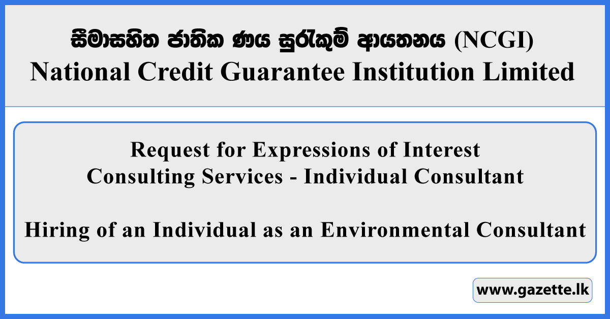 Consulting Services (Individual Consultant) - Hiring of an Individual as an Environmental Consultant to NCGIL 2026