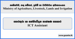 ICT Assistant (SAPP) - Ministry of Agriculture, Livestock, Lands and Irrigation Vacancies 2025