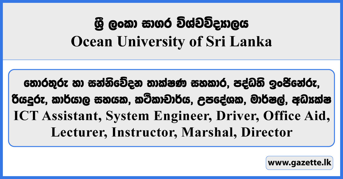 ICT Assistant, System Engineer, Driver, Office Aid, Lecturer, Instructor, Marshal, Director - Ocean University Vacancies 2026