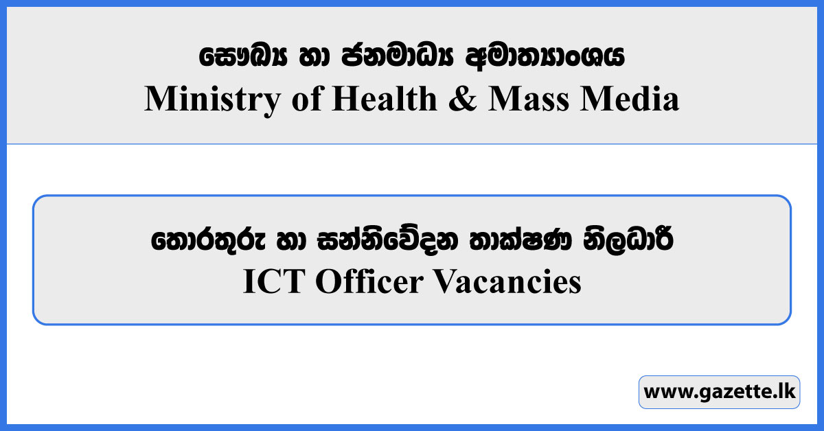 ICT Officer (HSEP) - Ministry of Health Vacancies 2026