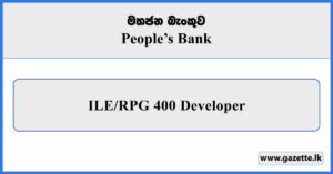 ILE/RPG 400 Developer - Peoples Bank Vacancies 2025