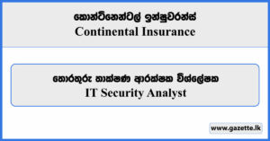 IT Security Analyst - Continental Insurance Vacancies 2023