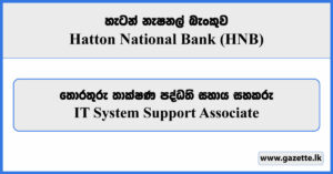 IT System Support Associate - Hatton National Bank Vacancies 2024