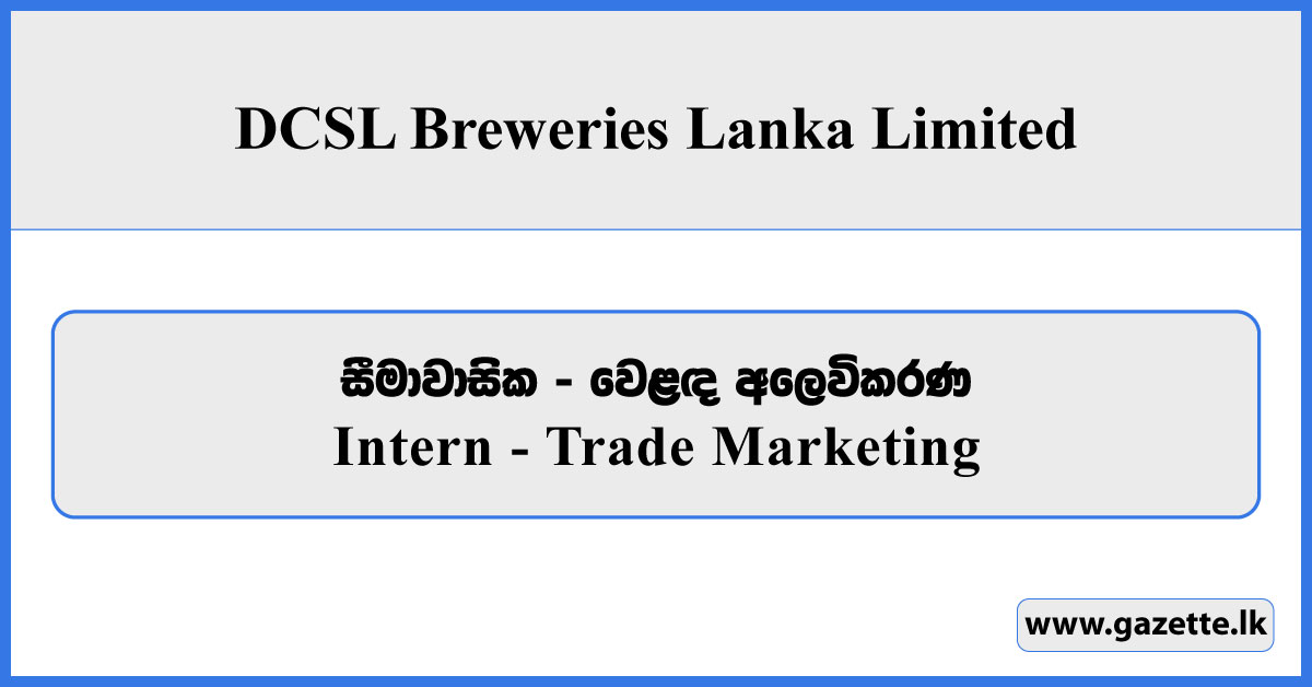 Intern (Trade Marketing) - DCSL Breweries Lanka Limited Vacancies 2025
