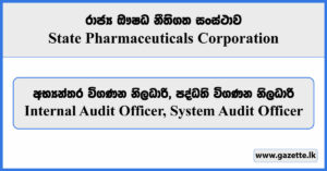 Internal Audit Officer, System Audit Officer - State Pharmaceuticals Corporation Vacancies 2024