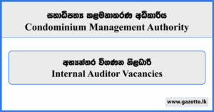 Internal Auditor - Condominium Management Authority Vacancies 2024