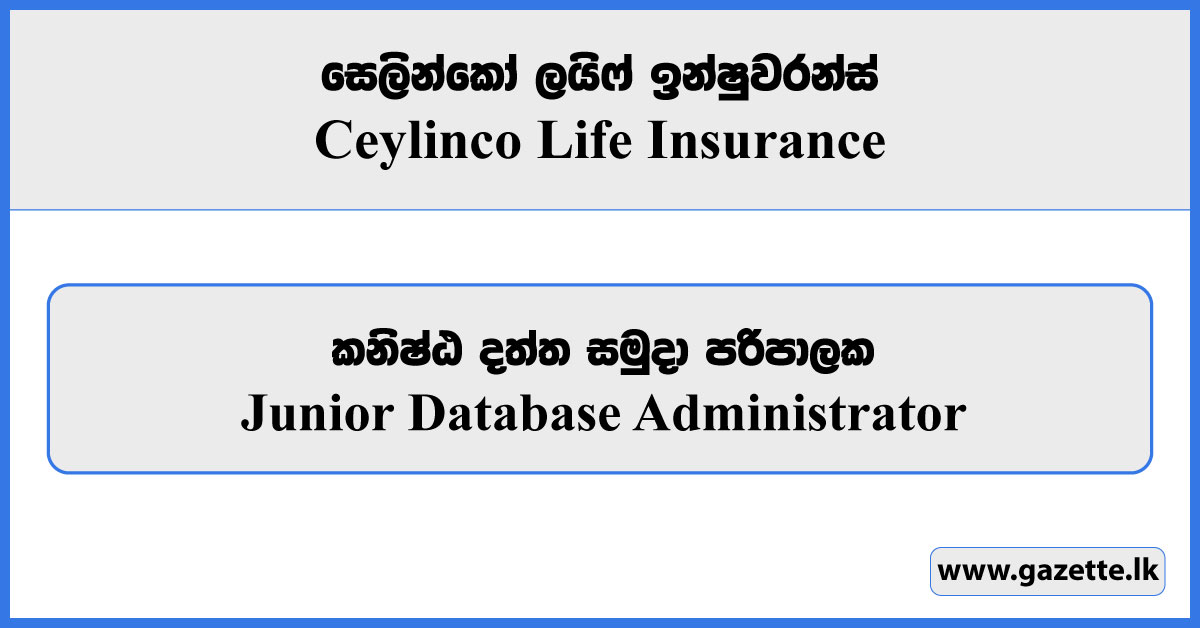 Junior Database Administrator - Ceylinco Life Insurance Vacancies 2023