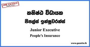 Junior Executive - People’s Insurance Job Vacancies 2023