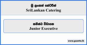 Junior Executive - Sri Lankan Catering Vacancies 2024