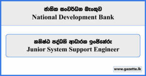 Junior System Support Engineer - National Development Bank Vacancies 2024