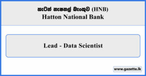 Lead Data Scientist - HNB Vacancies 2025