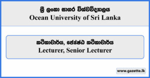 Lecturer, Senior Lecturer - Ocean University Vacancies 2023