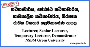 Lecturer,-Senior-Lecturer,-Temporary-Lecturer,-Demonstrator-NSBM-www.gazette.lk