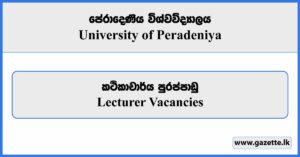 Lecturer - University of Peradeniya Vacancies 2025