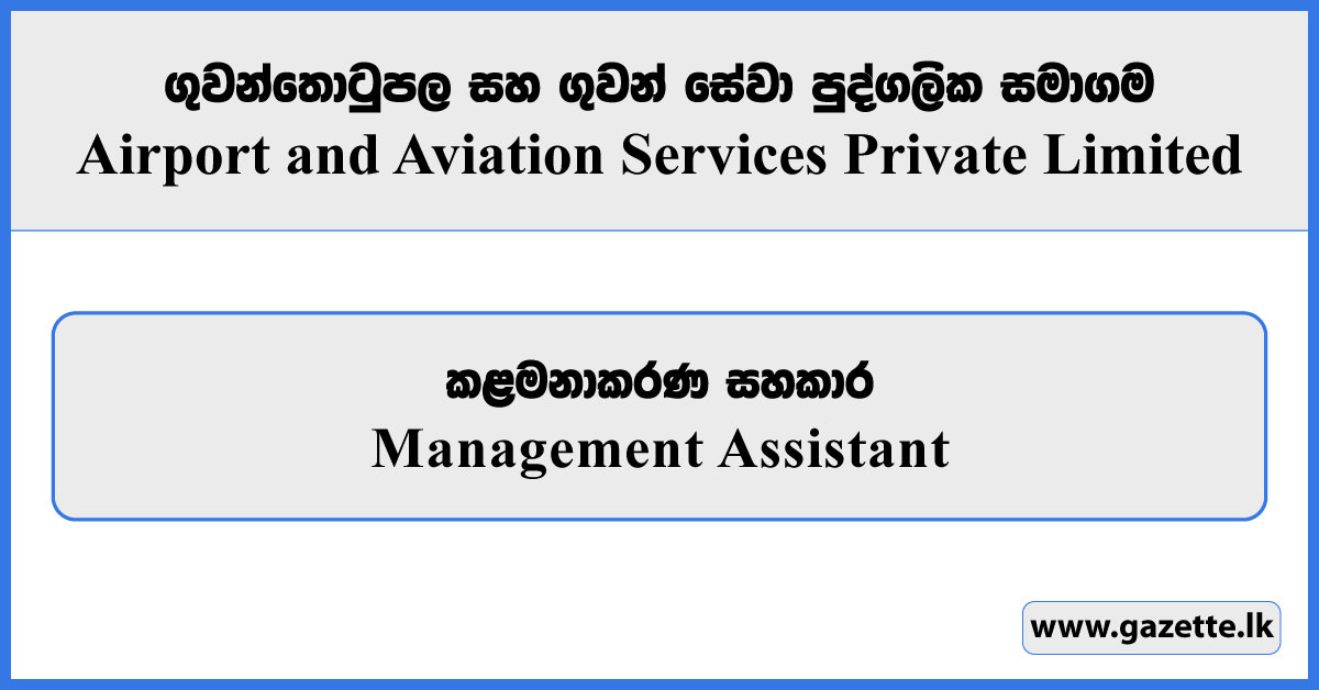 Management Assistant - Airport & Aviation Services Private Limited Vacancies 2025