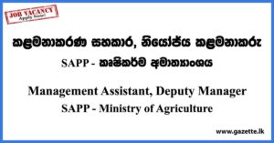 Management Assistant, Deputy Manager - Smallholder Agribusiness Partnership Program