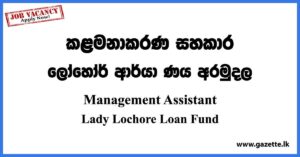 Management Assistant, Driver - Lady Lochore Loan Fund
