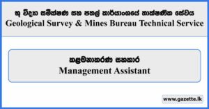 Management Assistant - Geological Survey & Mines Bureau Technical Service (Private) Limited Vacancies 2024