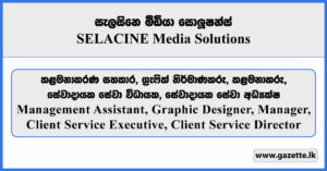 Management Assistant, Graphic Designer, Manager, Client Service Executive, Client Service Director - SELACINE Media Solutions Vacancies 2025