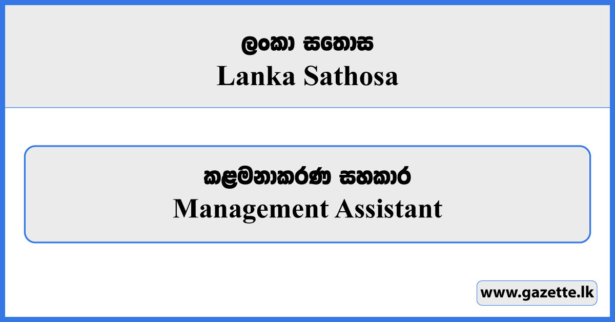 Management Assistant (Procurement) - Lanka Sathosa Vacancies 2024