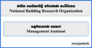 Management Assistant - National Building Research Organisation Vacancies 2025