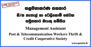 Management Assistant Vacancies - Post & Telecommunication Workers Thrift & Credit Cooperative Society Vacancies 2023