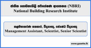 Management Assistant, Scientist, Senior Scientist - National Building Research Institute 2026