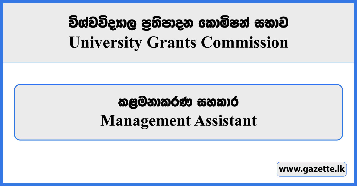Management Assistant - University Grants Commission Vacancies 2024