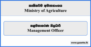 Management Officer - Ministry of Agriculture Vacancies 2023