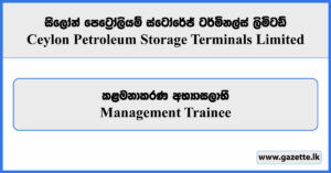 Management Trainee - Ceylon Petroleum Storage Terminals Limited Vacancies 2025