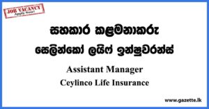 Manager, Assistant Manager - Ceylinco Life Insurance Vacancies 2023